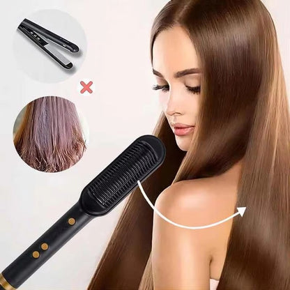 909 Hair Straightener Brush – 6 Heat Modes Electric Comb